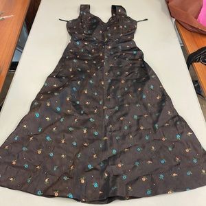 Vintage silk taffeta midi dress